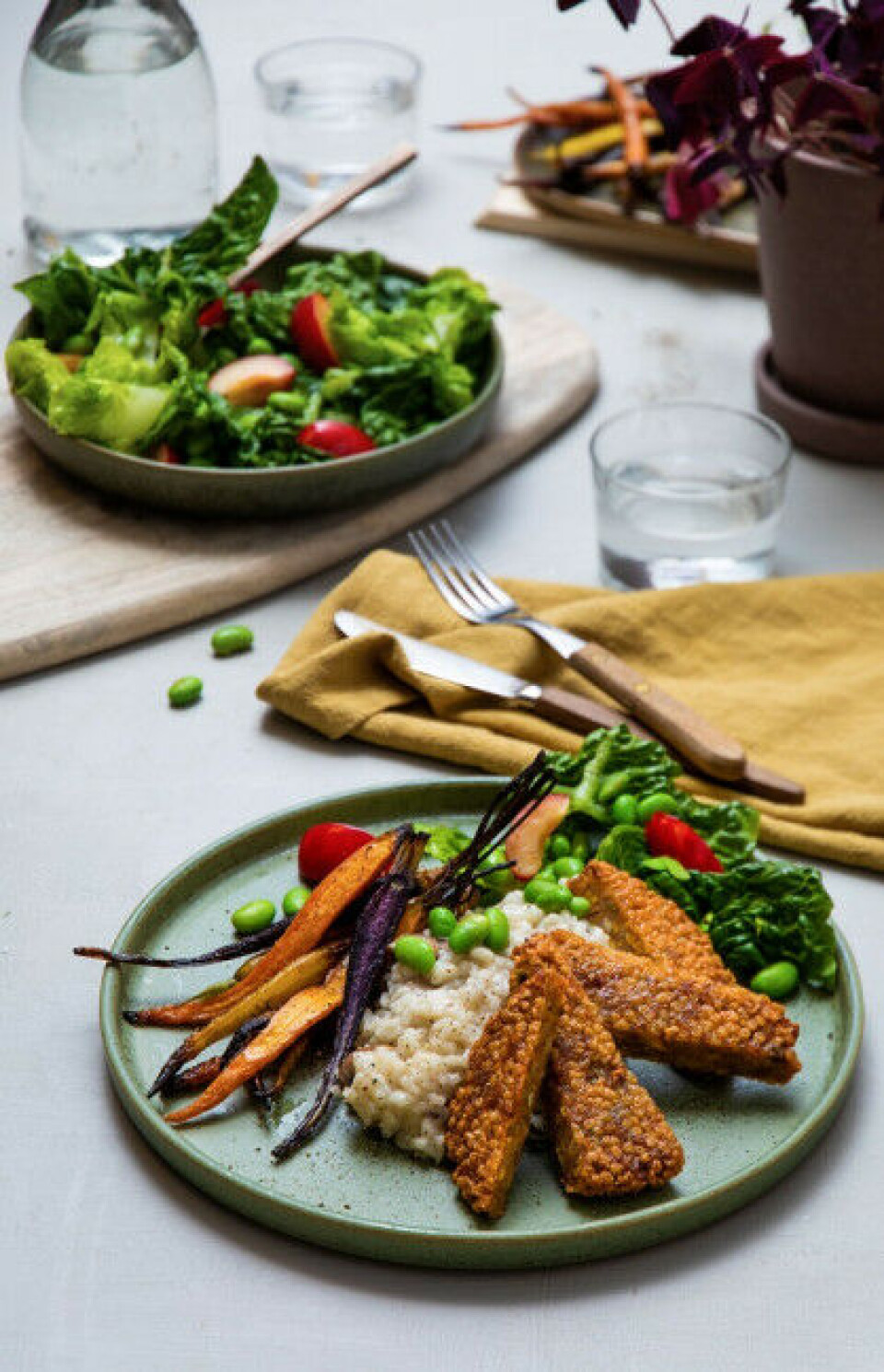 Vegetarschitzel med sopprisotto
Lammeburger med tzatziki
Torsk med hjemmelaget grov potetmos Vegetarschitzel med sopprisotto
Lammeburger med tzatziki
Torsk med hjemmelaget grov potetmos