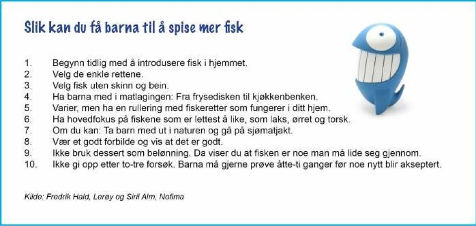 Smarte barn spiser hvit fisk