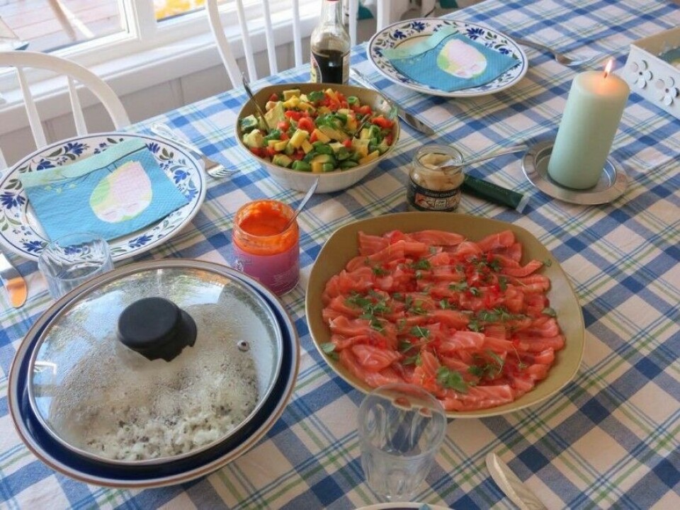 Sashimi med frisk mangosalsa