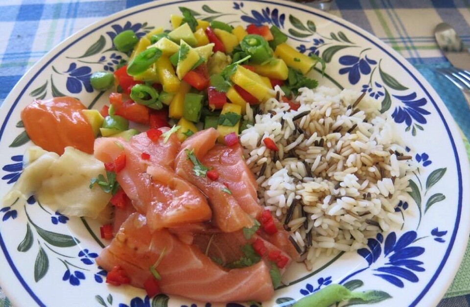 Sashimi med frisk mangosalsa