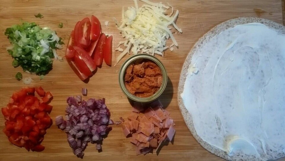 Hvit tortillapizza