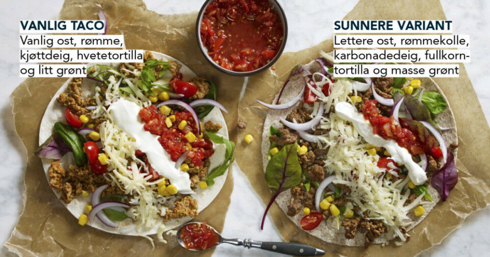 Det er lett å gjøre tacoen både lettere og litt sunnere,